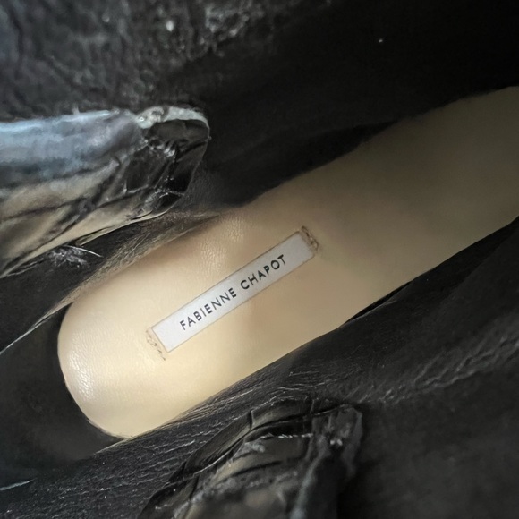 Fabienne Chapot Crocodile Embossed Leather Ankle Boots - Picture 7 of 8